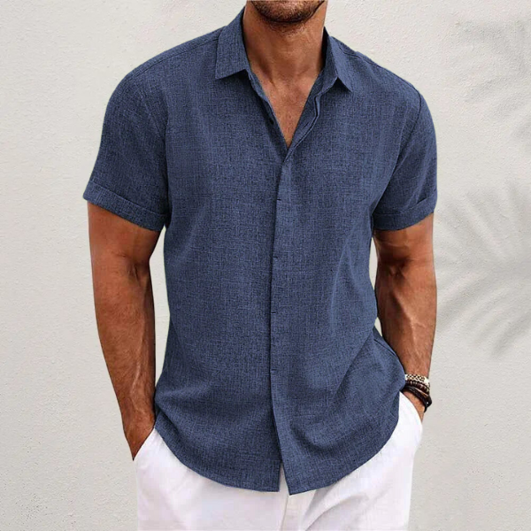 Chemise Celvio | Lin léger, col ouvert pour hommes 0
