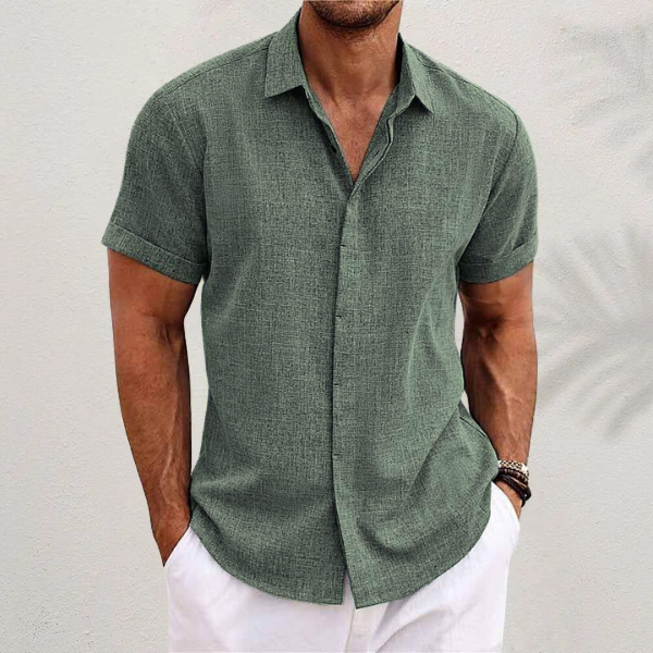 Chemise Celvio | Lin léger, col ouvert pour hommes 1