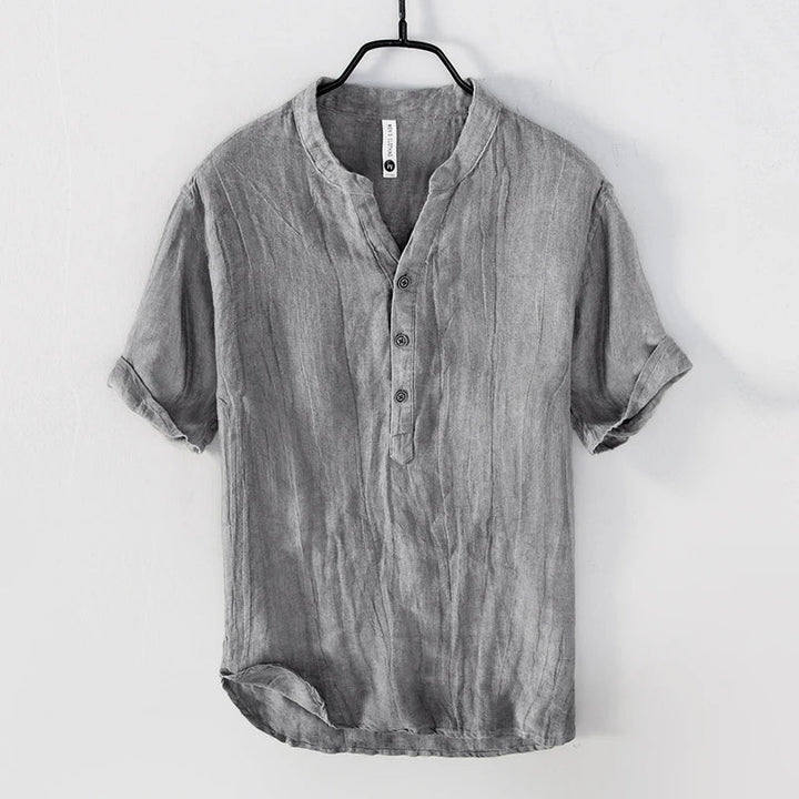 Chemise Celvon | Lin léger, col montant pour homme 0