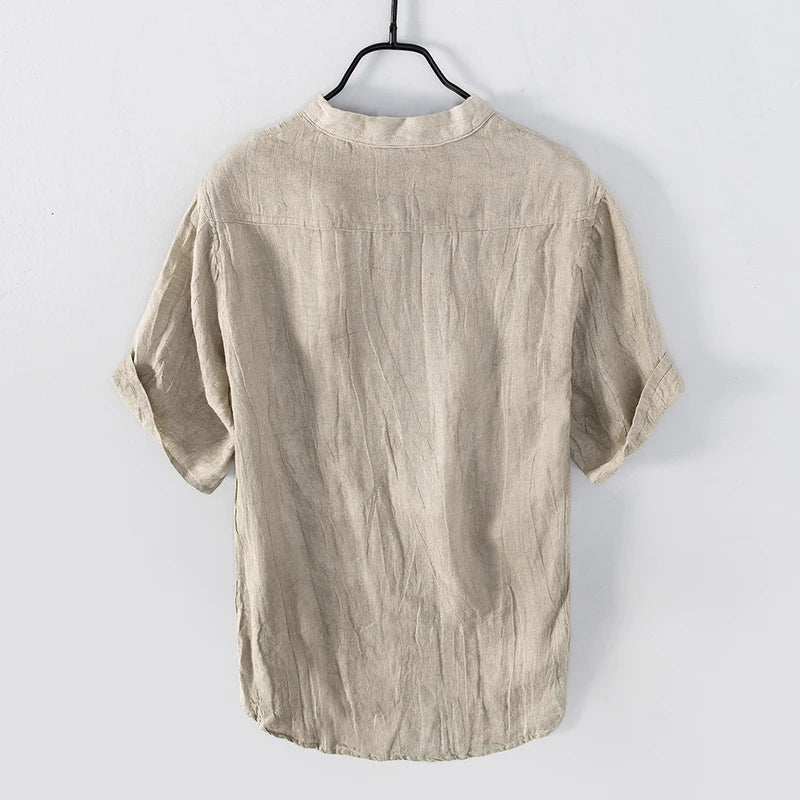 Chemise Celvon | Lin léger, col montant pour homme 2