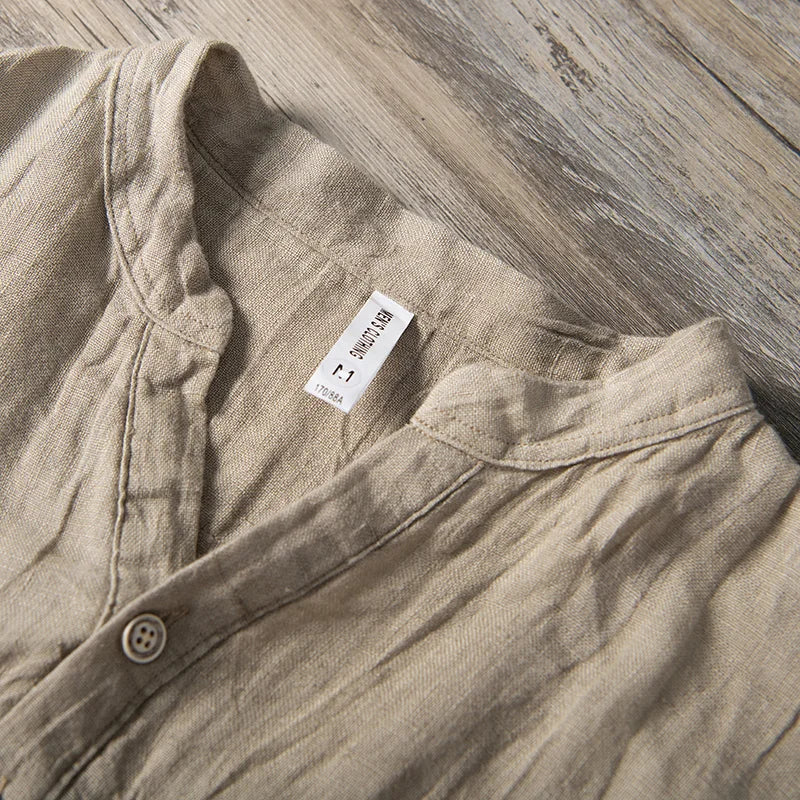 Chemise Celvon | Lin léger, col montant pour homme 3