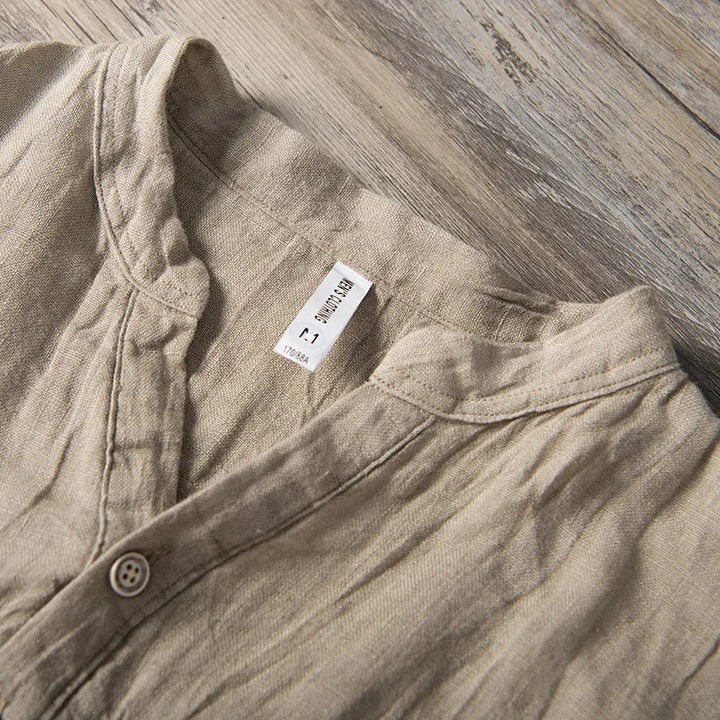 Chemise Celvon | Lin léger, col montant pour homme 3