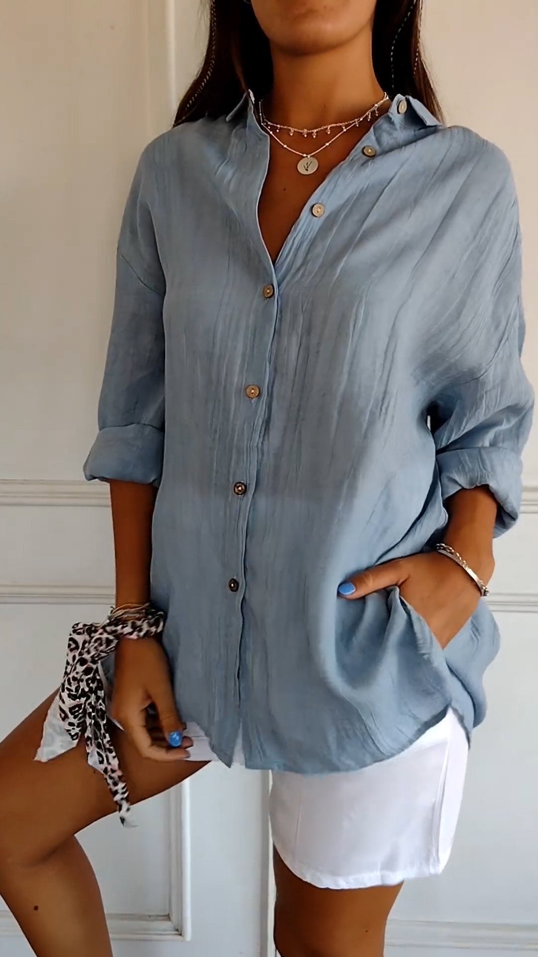 Chemise Clara | Coton Léger, Coupe Ample & Manches Retroussables 1
