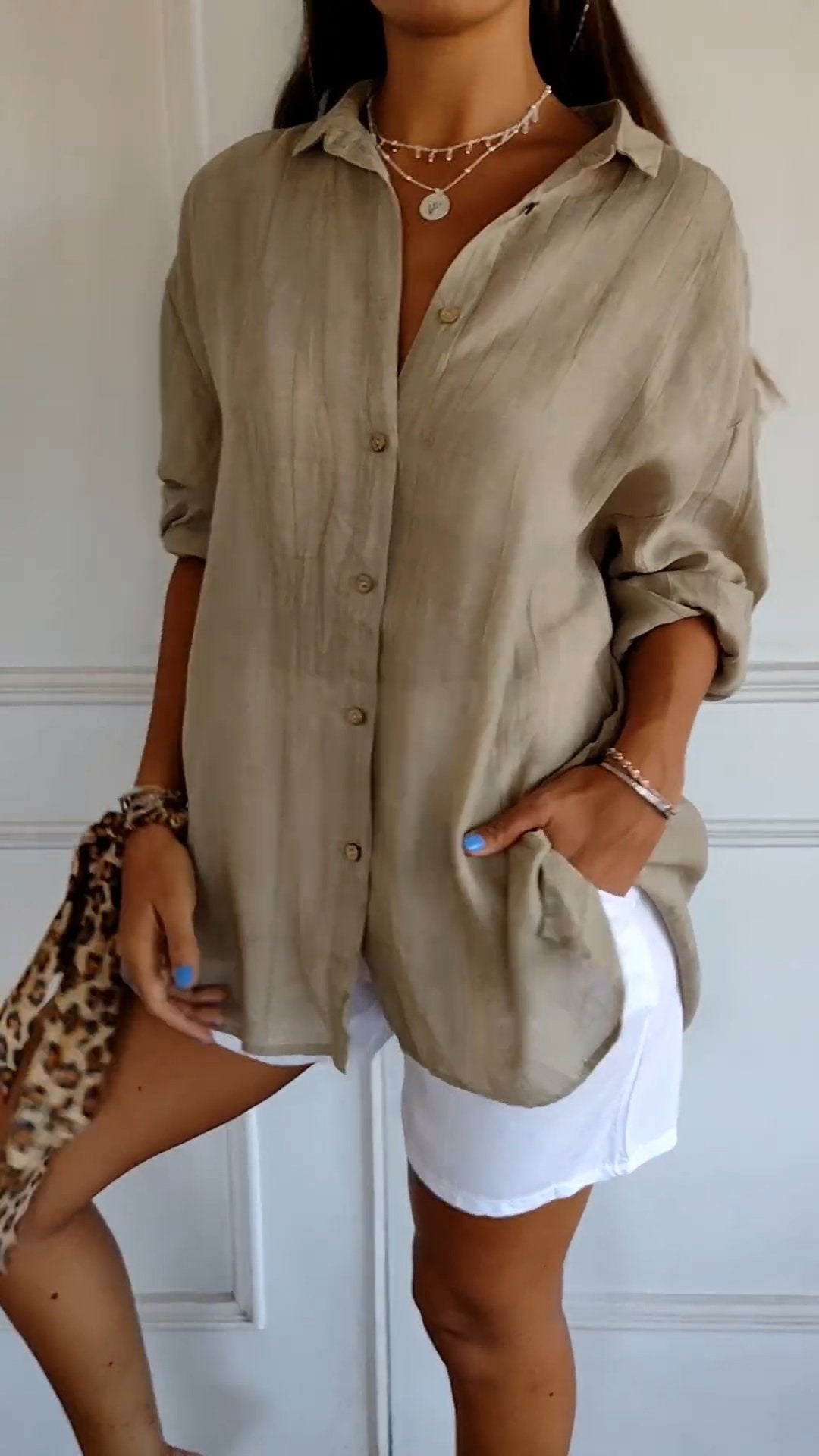 Chemise Clara | Coton Léger, Coupe Ample & Manches Retroussables 2
