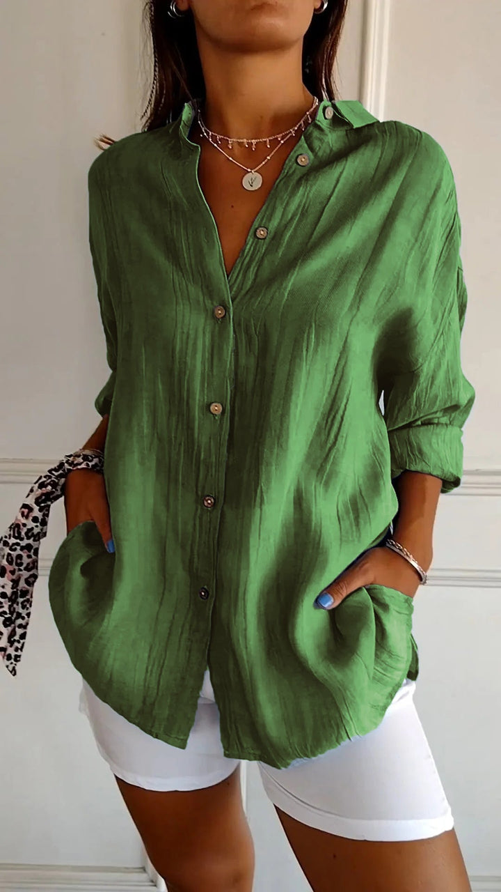 Chemise Clara | Coton Léger, Coupe Ample & Manches Retroussables 7