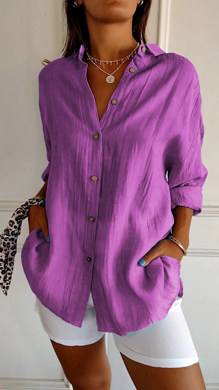 Chemise Clara | Coton Léger, Coupe Ample & Manches Retroussables 8