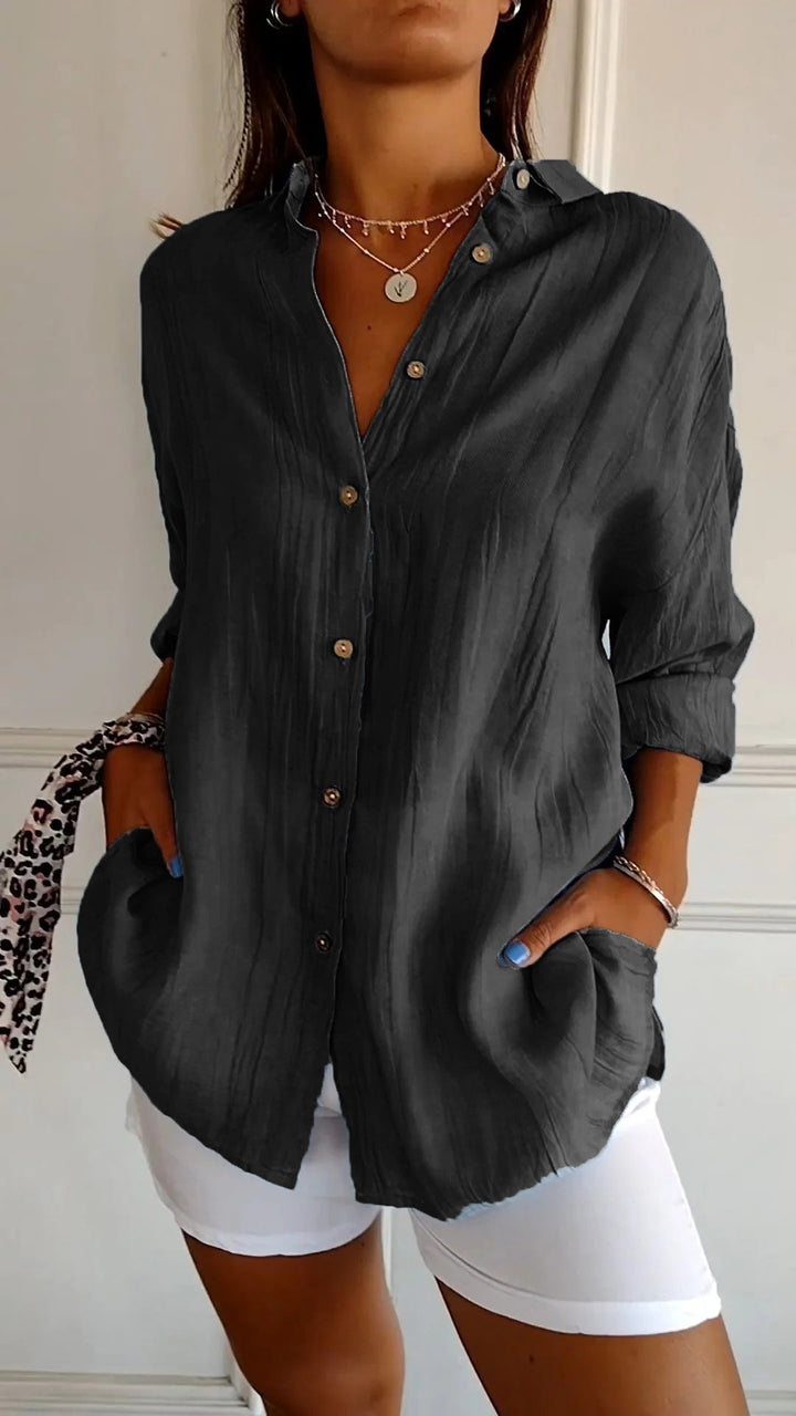Chemise Clara | Coton Léger, Coupe Ample & Manches Retroussables 9