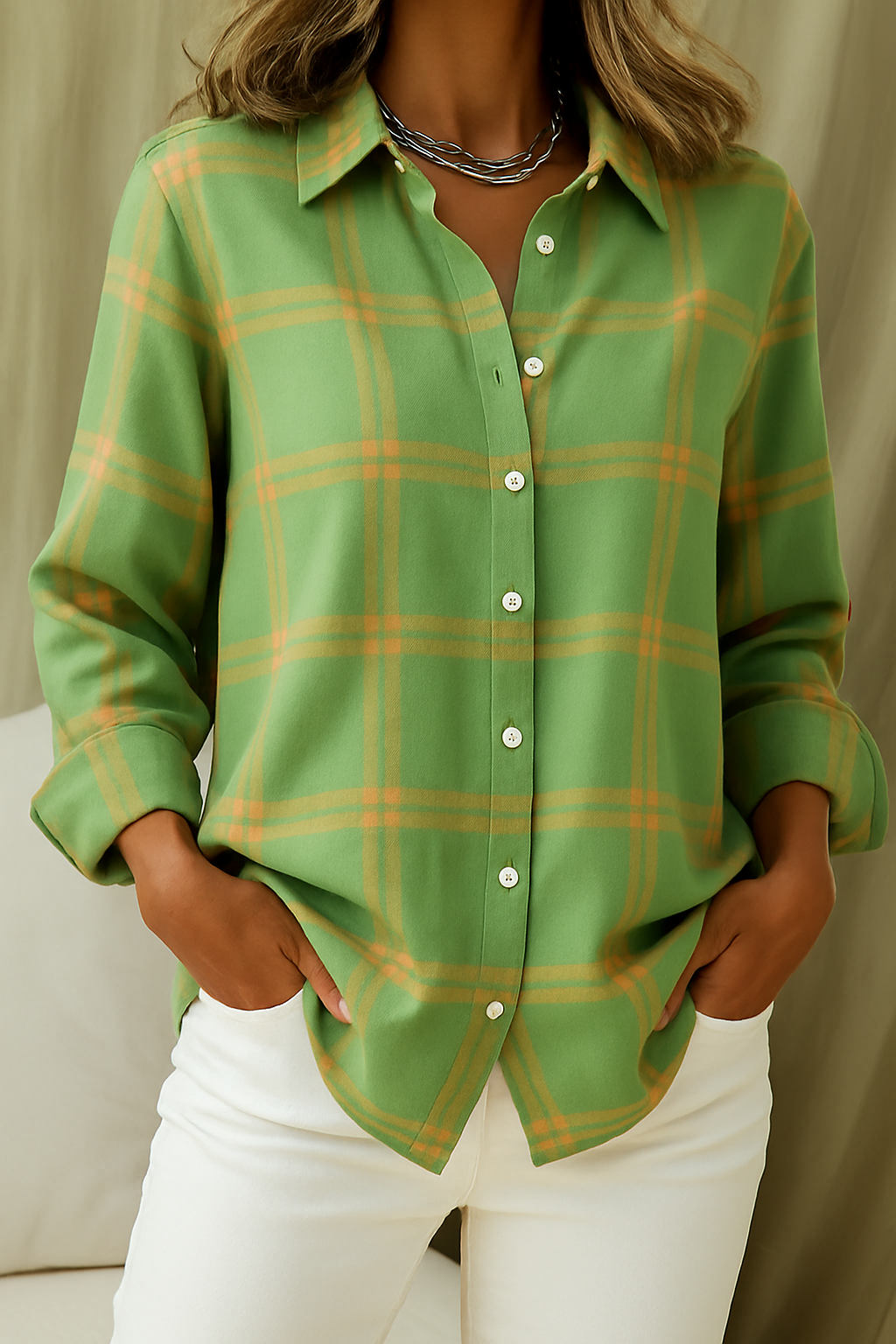 Chemise Clara à Carreaux | Élégante, Confortable en Coton Respirant 7