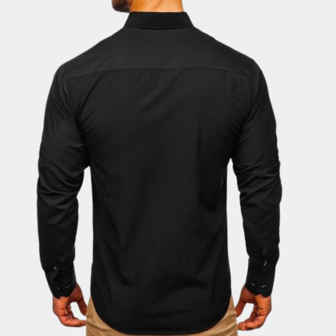 Chemise Classique Laurent | Coton Haut de Gamme, Col Contrasté 3