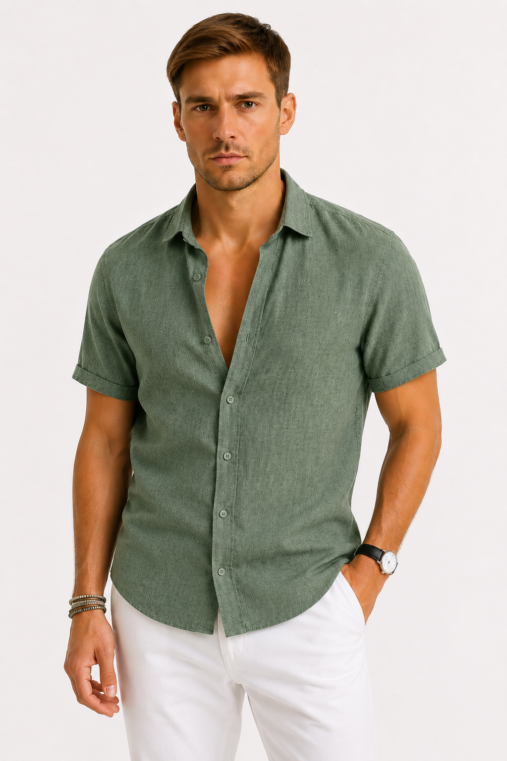 Chemise Homme Celvoir | Mélange de Lin, Coupe Relâchée, Col Classique 0