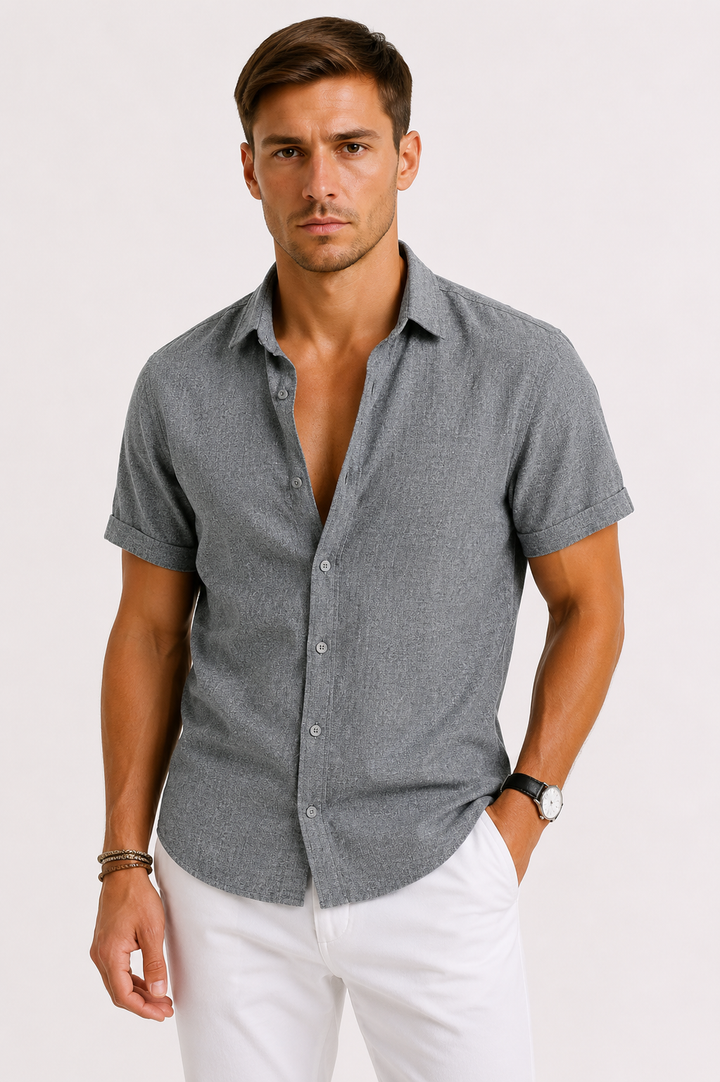 Chemise Homme Celvoir | Mélange de Lin, Coupe Relâchée, Col Classique 3