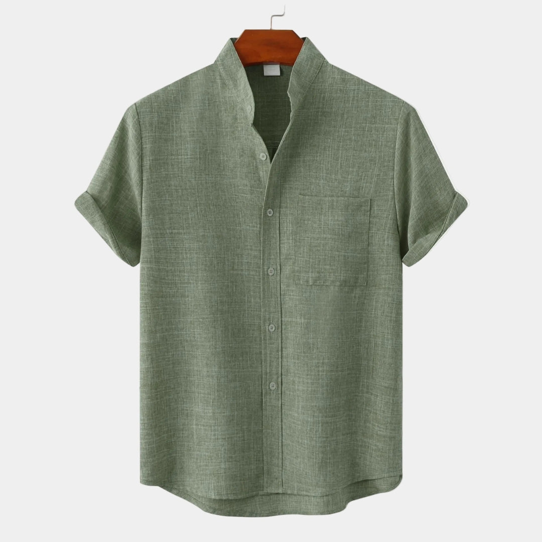 Chemise Homme Hugo | Manches Courtes, Col Mao & Poche Poitrine 0
