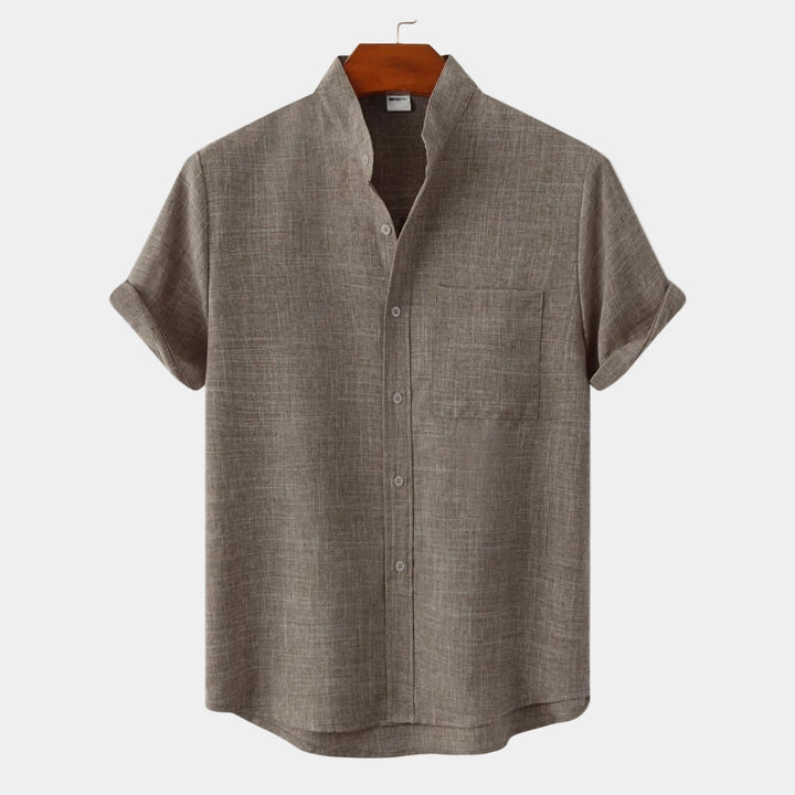 Chemise Homme Hugo | Manches Courtes, Col Mao & Poche Poitrine 1