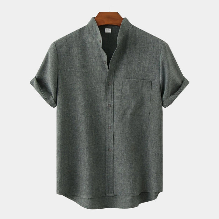 Chemise Homme Hugo | Manches Courtes, Col Mao & Poche Poitrine 4