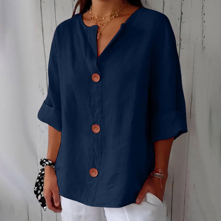 Chemise Livia | Lin Léger, Coupe Large & Col en V pour Femme 3