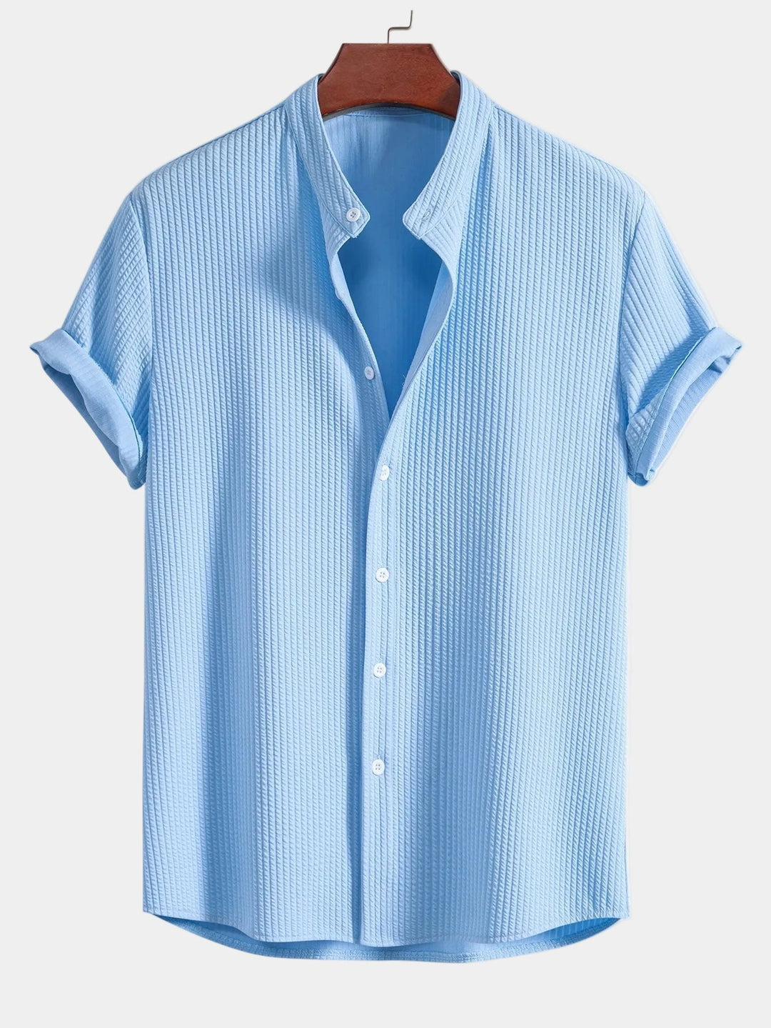Chemise Mao Hugo | Manches Courtes, Col Boutonné en Coton 1