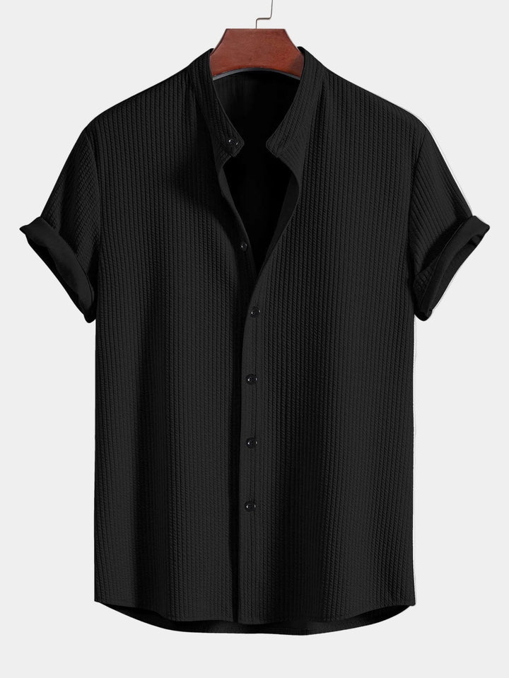 Chemise Mao Hugo | Manches Courtes, Col Boutonné en Coton 3
