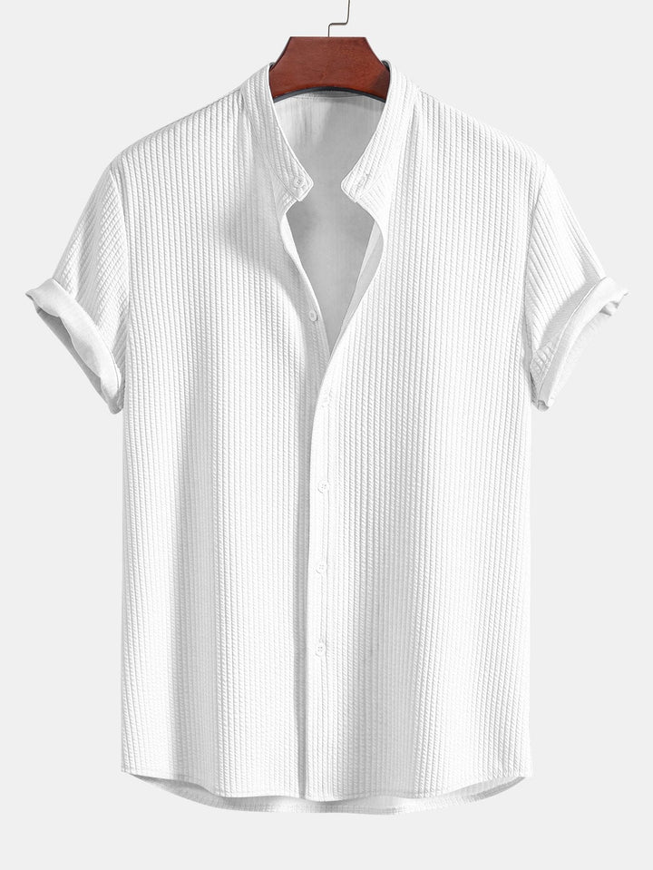 Chemise Mao Hugo | Manches Courtes, Col Boutonné en Coton 4