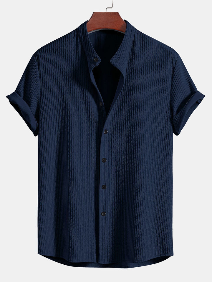 Chemise Mao Hugo | Manches Courtes, Col Boutonné en Coton 5