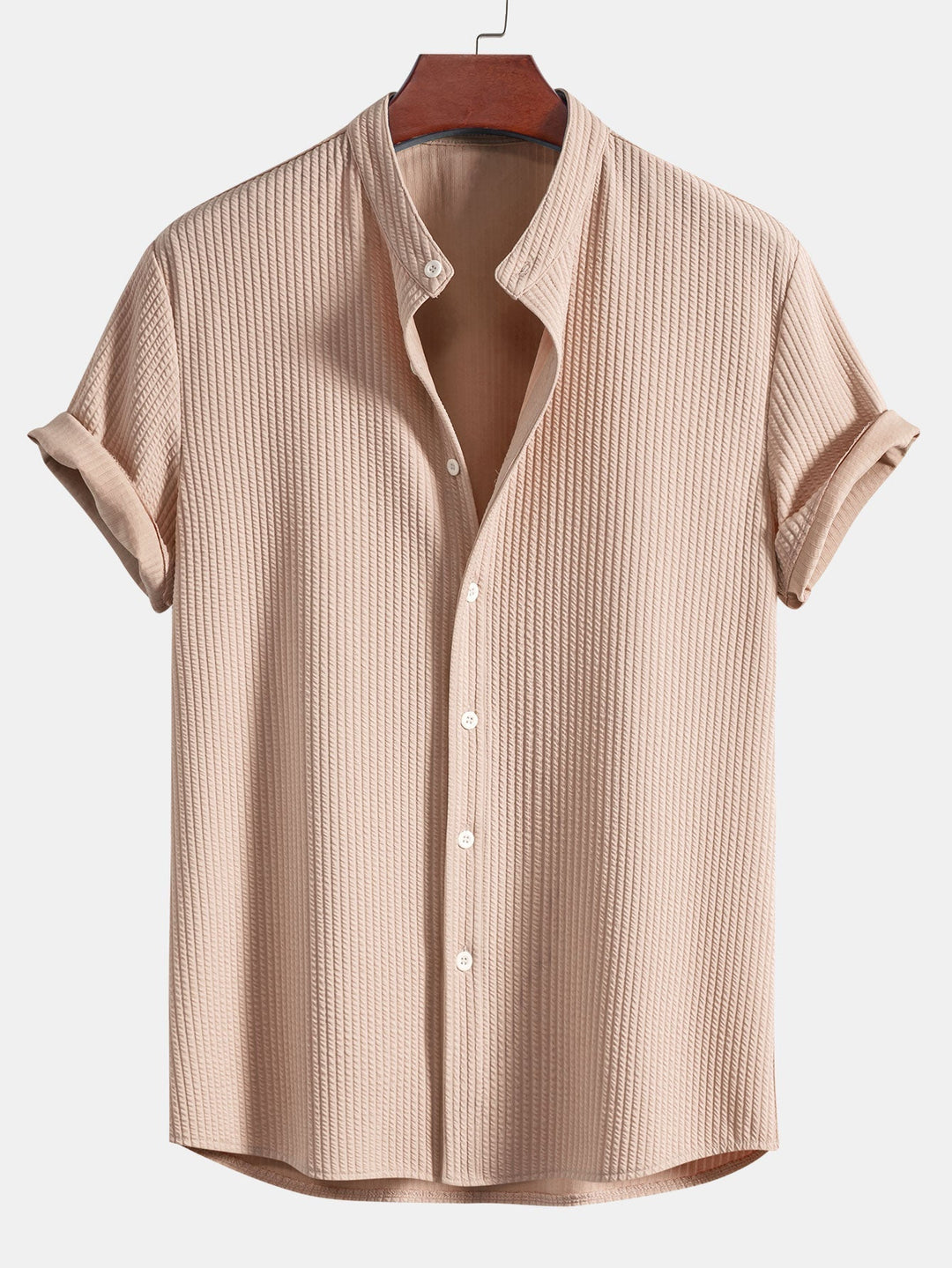 Chemise Mao Hugo | Manches Courtes, Col Boutonné en Coton 6