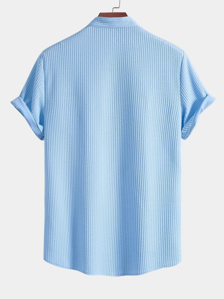 Chemise Mao Hugo | Manches Courtes, Col Boutonné en Coton 7