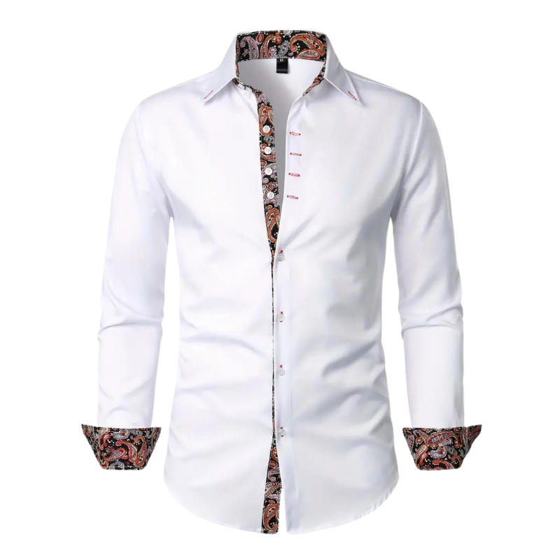 Chemise Niko | Motif Paisley Élégant, Coupe Ajustée en Coton 0