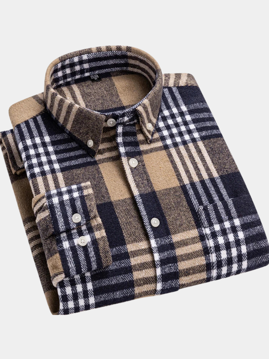 Chemise à Carreaux Laurent | Élégance Moderne en Coton pour Homme 1