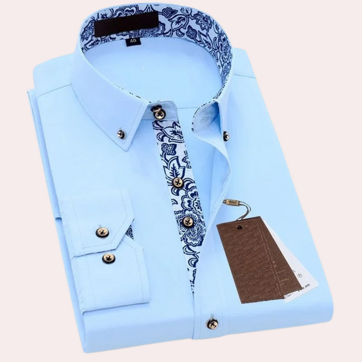 Chemise classique Léon | Manches longues en coton, élégance intemporelle 1