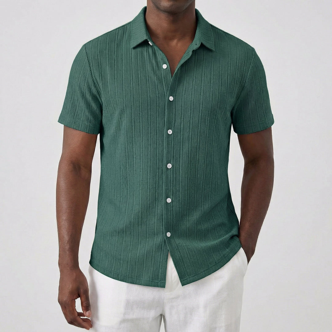 Chemise courte Jovan | Manches courtes, col classique, tissu léger estival 13