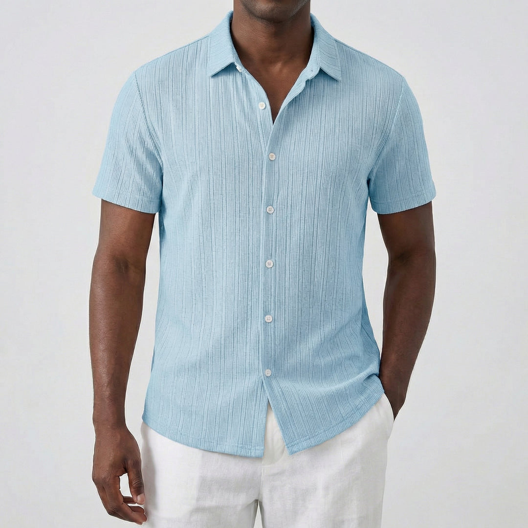 Chemise courte Jovan | Manches courtes, col classique, tissu léger estival 9