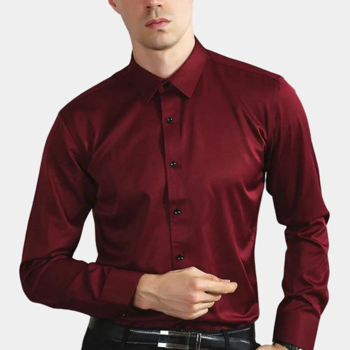 Chemise droite Hugo | Col classique, manches longues en 100% coton 1