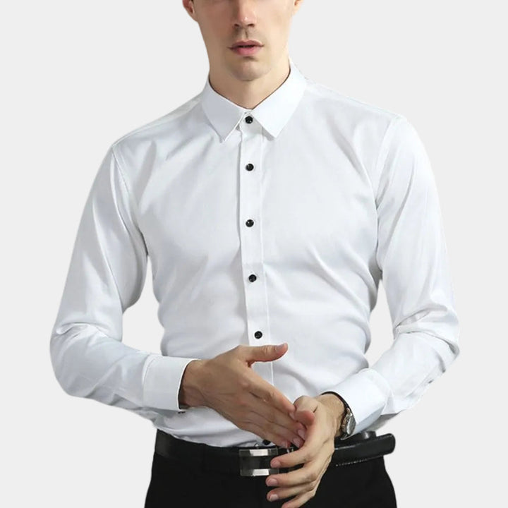 Chemise droite Hugo | Col classique, manches longues en 100% coton 3