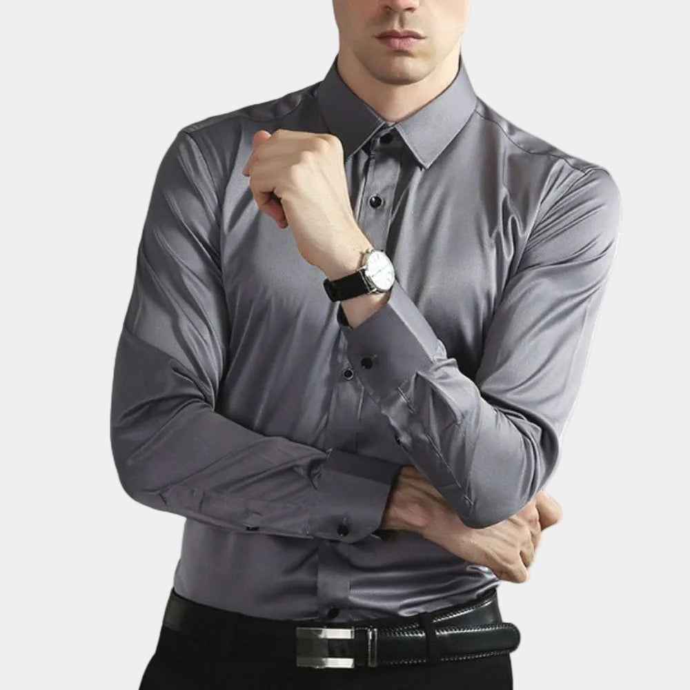 Chemise droite Hugo | Col classique, manches longues en 100% coton 4