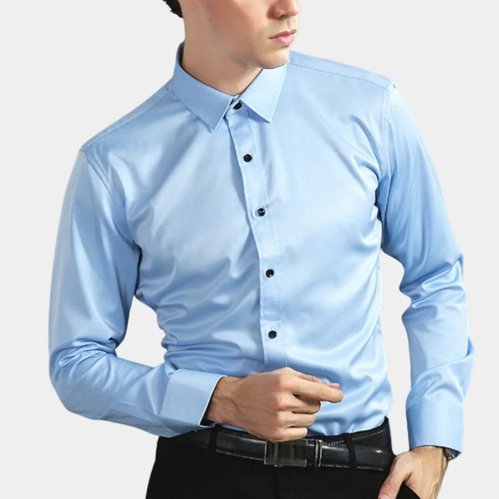 Chemise droite Hugo | Col classique, manches longues en 100% coton 5