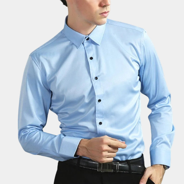 Chemise droite Hugo | Col classique, manches longues en 100% coton 5