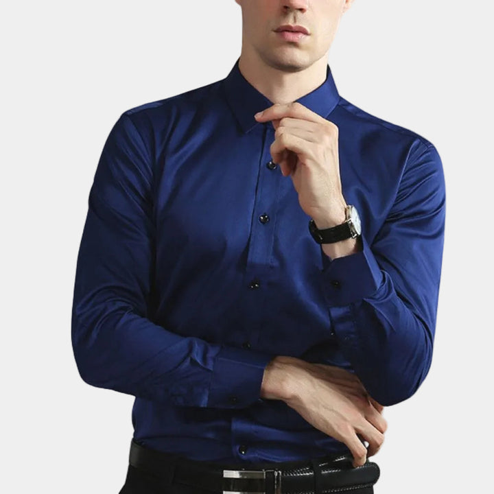 Chemise droite Hugo | Col classique, manches longues en 100% coton 6