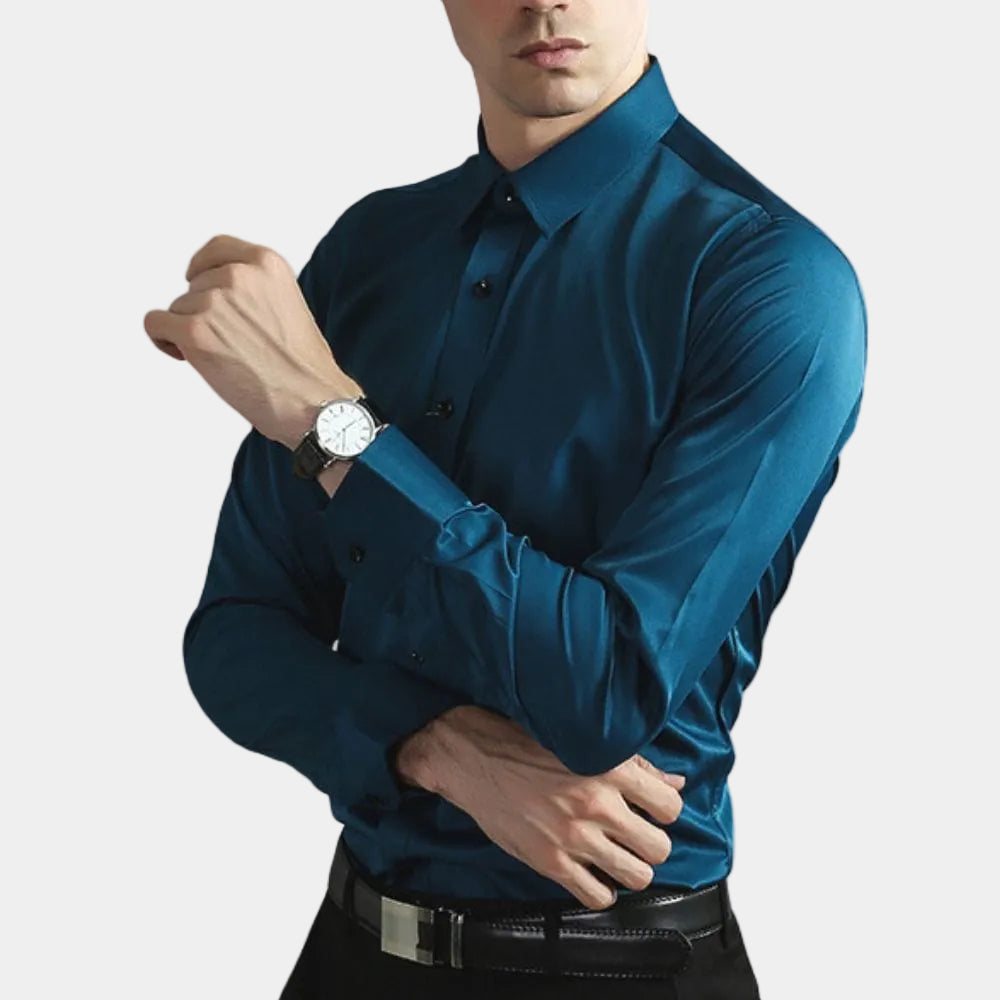 Chemise droite Hugo | Col classique, manches longues en 100% coton 7