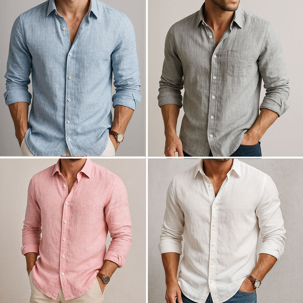 Chemise en lin Livia | Confort et élégance décontractée, manches longues 5