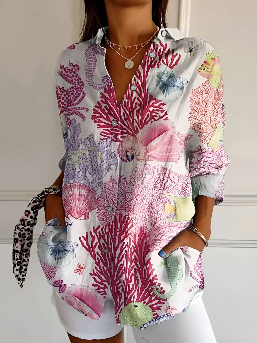 Chemise femme Valentine | Imprimé audacieux, manches longues, coupe fluide 0