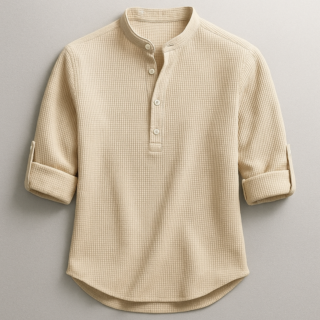 Chemise homme Alaric | Col Mao & Manches Retroussées, 100% Coton 2