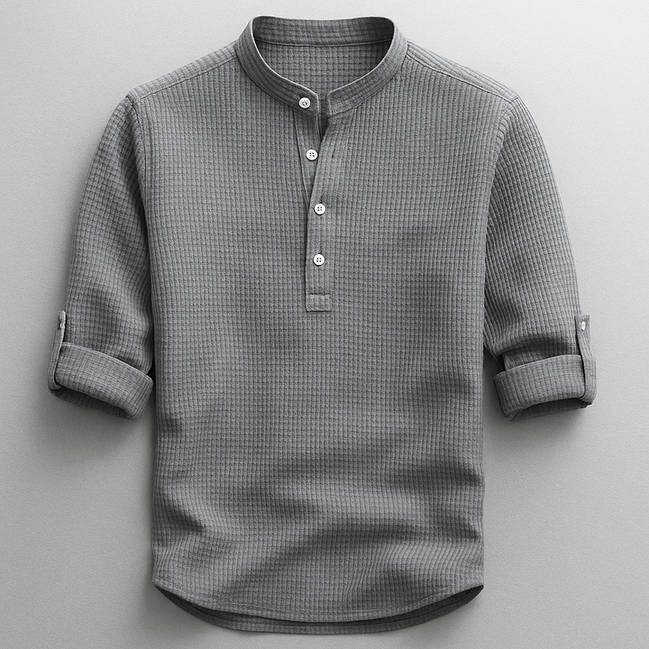 Chemise homme Alaric | Col Mao & Manches Retroussées, 100% Coton 3