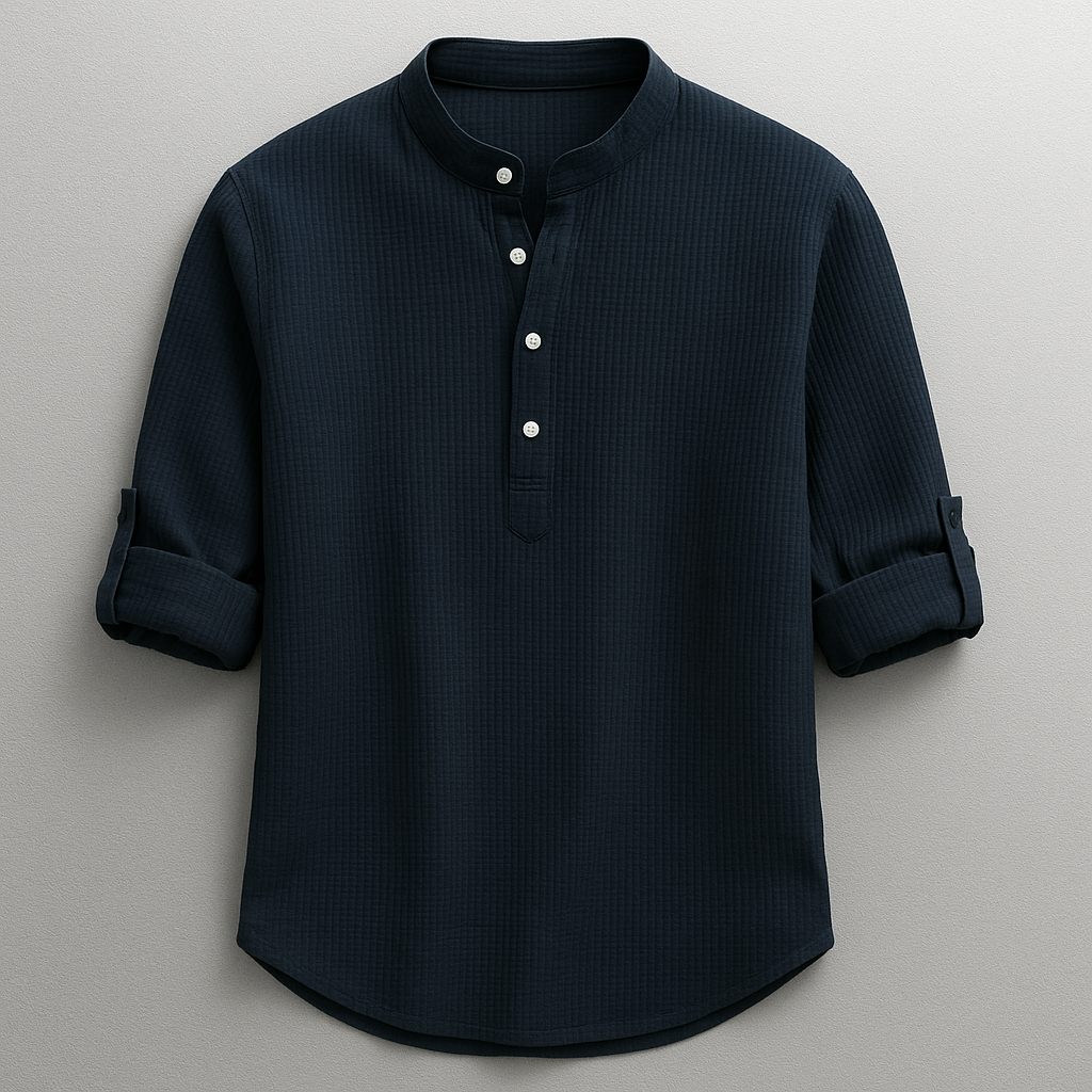 Chemise homme Alaric | Col Mao & Manches Retroussées, 100% Coton 4