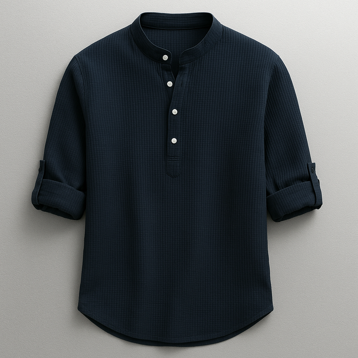 Chemise homme Alaric | Col Mao & Manches Retroussées, 100% Coton 4
