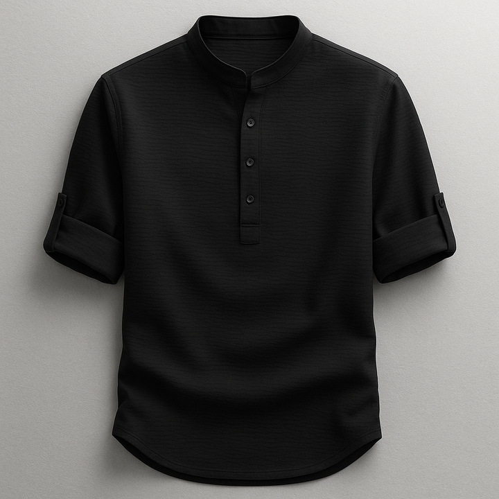 Chemise homme Alaric | Col Mao & Manches Retroussées, 100% Coton 5