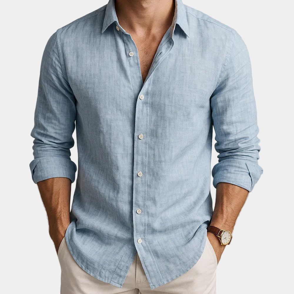 Chemise homme Lucas | Manches longues & col classique en 100% coton 0