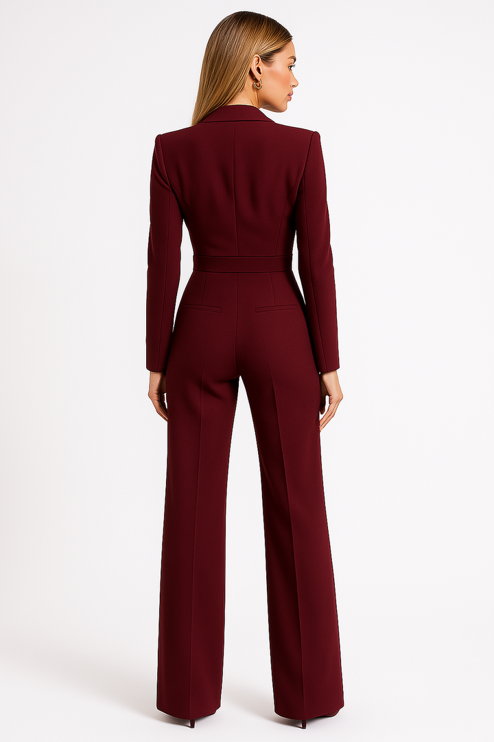 Combinaison Chic Laurène pour Femme | Manches Longues, Coupe Structurée, Pantalon Large 1