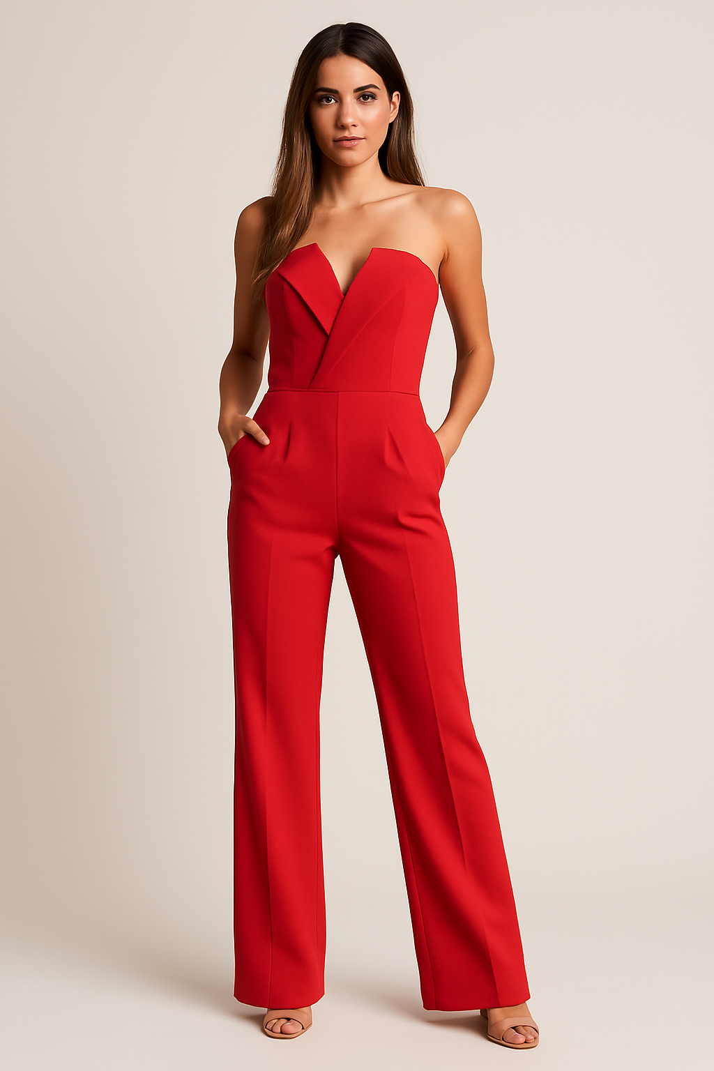 Combinaison Femme Chic Lola | Col en V Structuré, Coupe Ajustée 2
