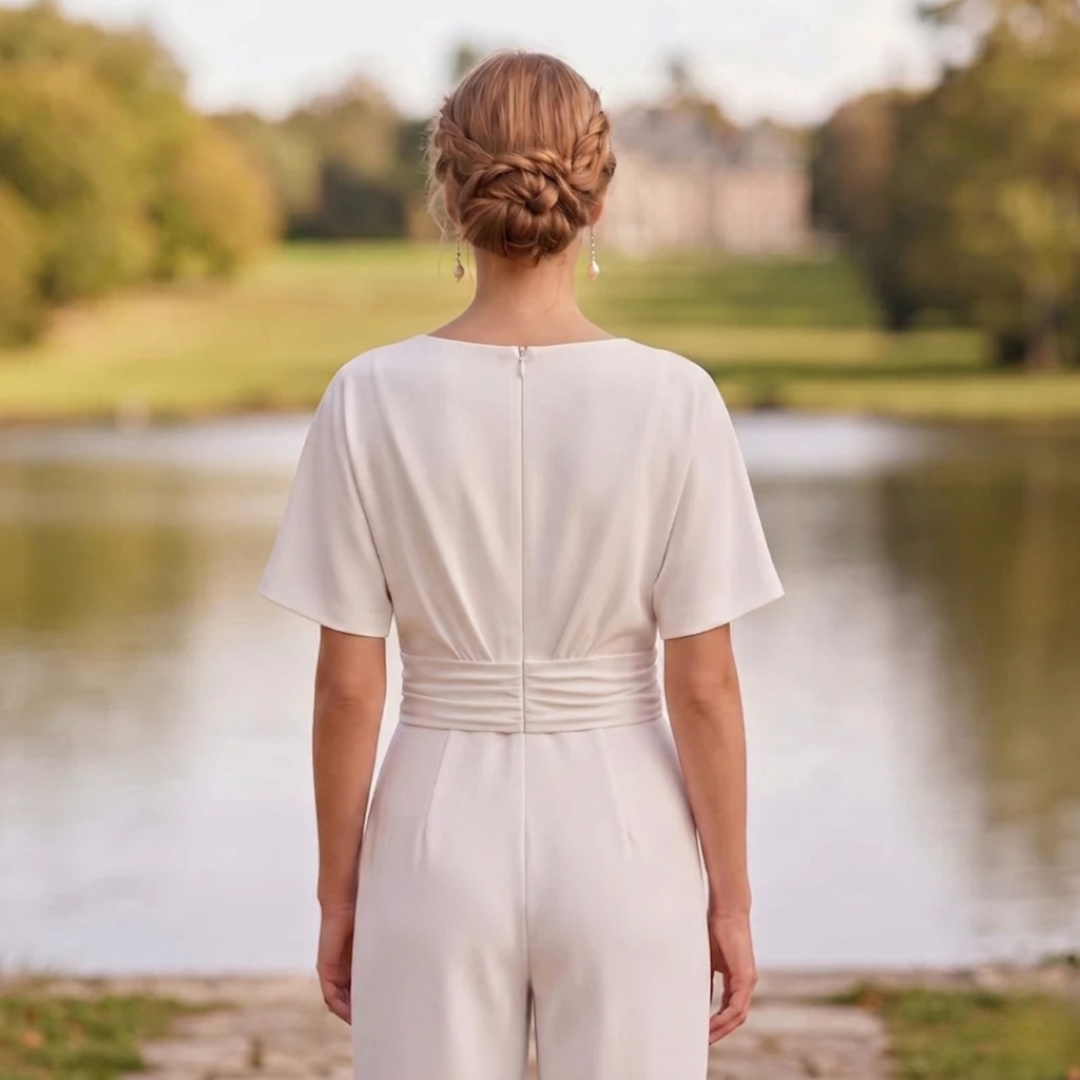 Combinaison Kaia | Jambes larges, col en V, ceinturée élégante 3