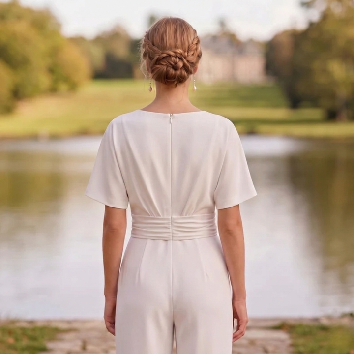 Combinaison Kaia | Jambes larges, col en V, ceinturée élégante 3