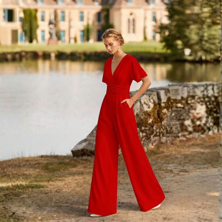 Combinaison Kaia | Jambes larges, col en V, ceinturée élégante 5